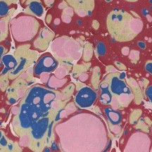 Hand Marbled Paper Stone Marble Pattern in Light Pink and Red ~ Berretti Marbled Arts